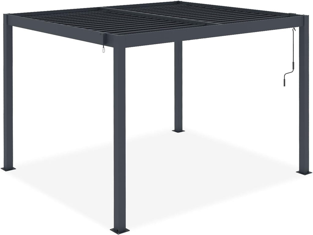 CAZEBOO Pergola Bioclimatique Autoportante Piana 3x2,5 m - 7,5 m² – Pergola Aluminium Gris avec Lames Orientables en Acier – Abri Terrasse et Jardin