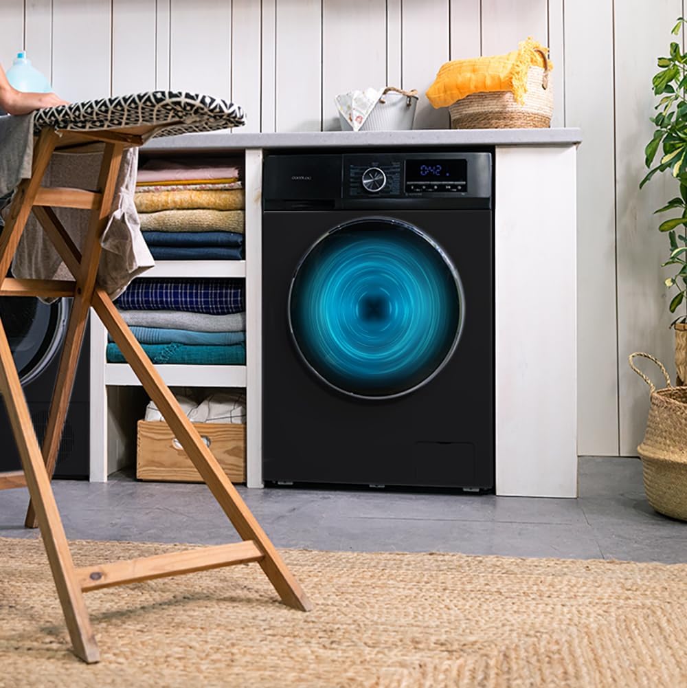 Cecotec Lave-linge 10Kg Chargement Frontal Bolero Dresscode 10500 Inverter Steel A, 1950W, 1400 rpm, Moteur Inverter Plus, Basse Consommation, 16 Programmes, Lavage Vapeur, Delay Start, Acier