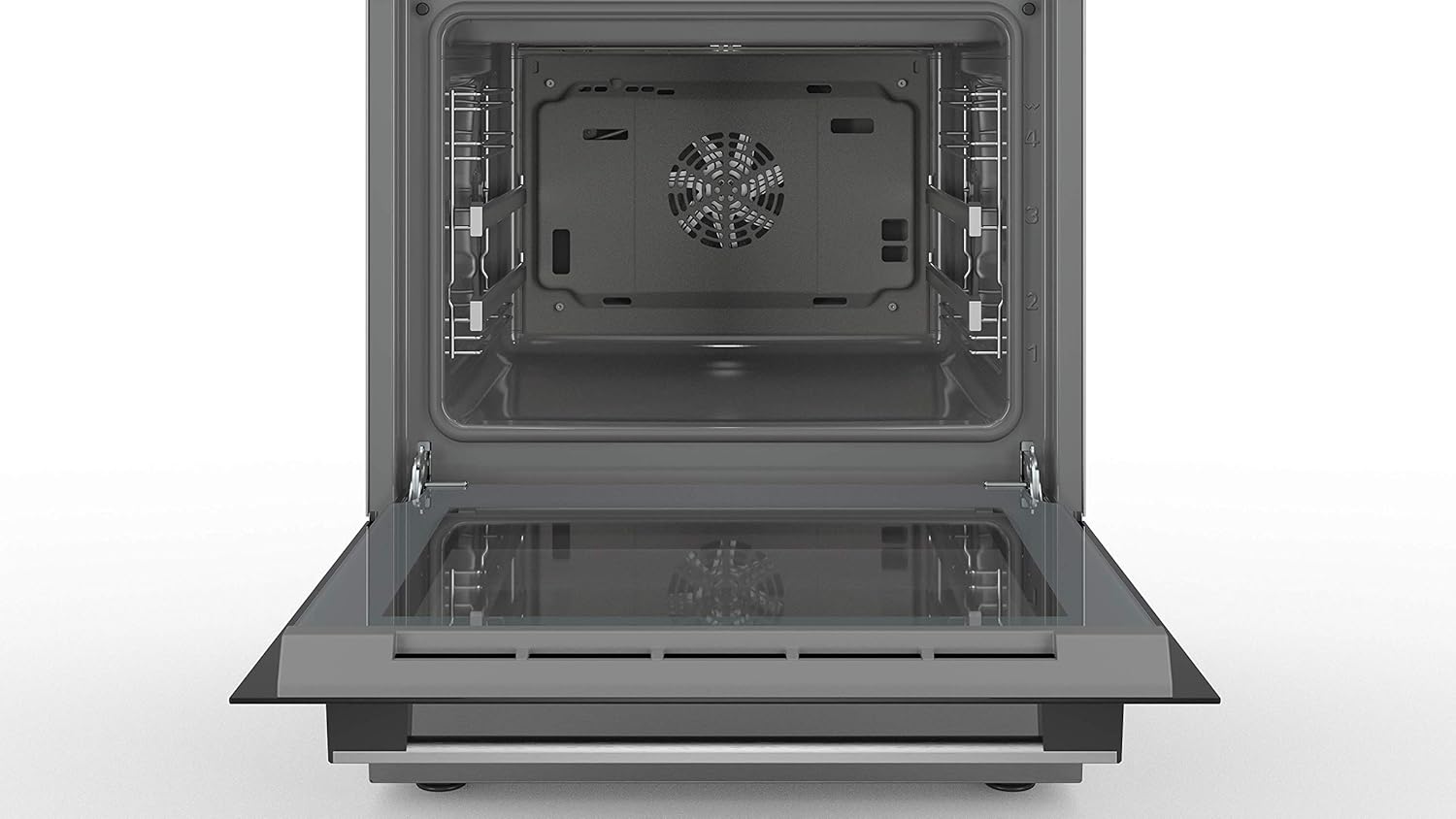 Bosch HKR39C250 Série 4 Cuisinière électrique 60 cm de large, EcoClean Direct, 3D air chaud cuisson à 3 niveaux, contrôle de l'écran LED, zone de cuisson extensible pour grande batterie de cuisine