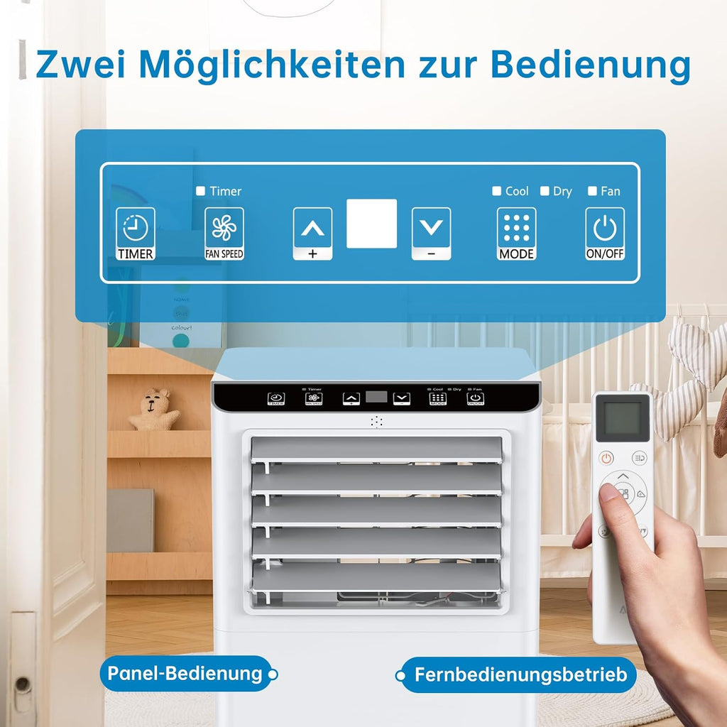 Climatiseur Mobile 7000 BTU, Mobile Klimageräte Avec Tuyau d’évacuation, Climatiseur Mobile Silencieux