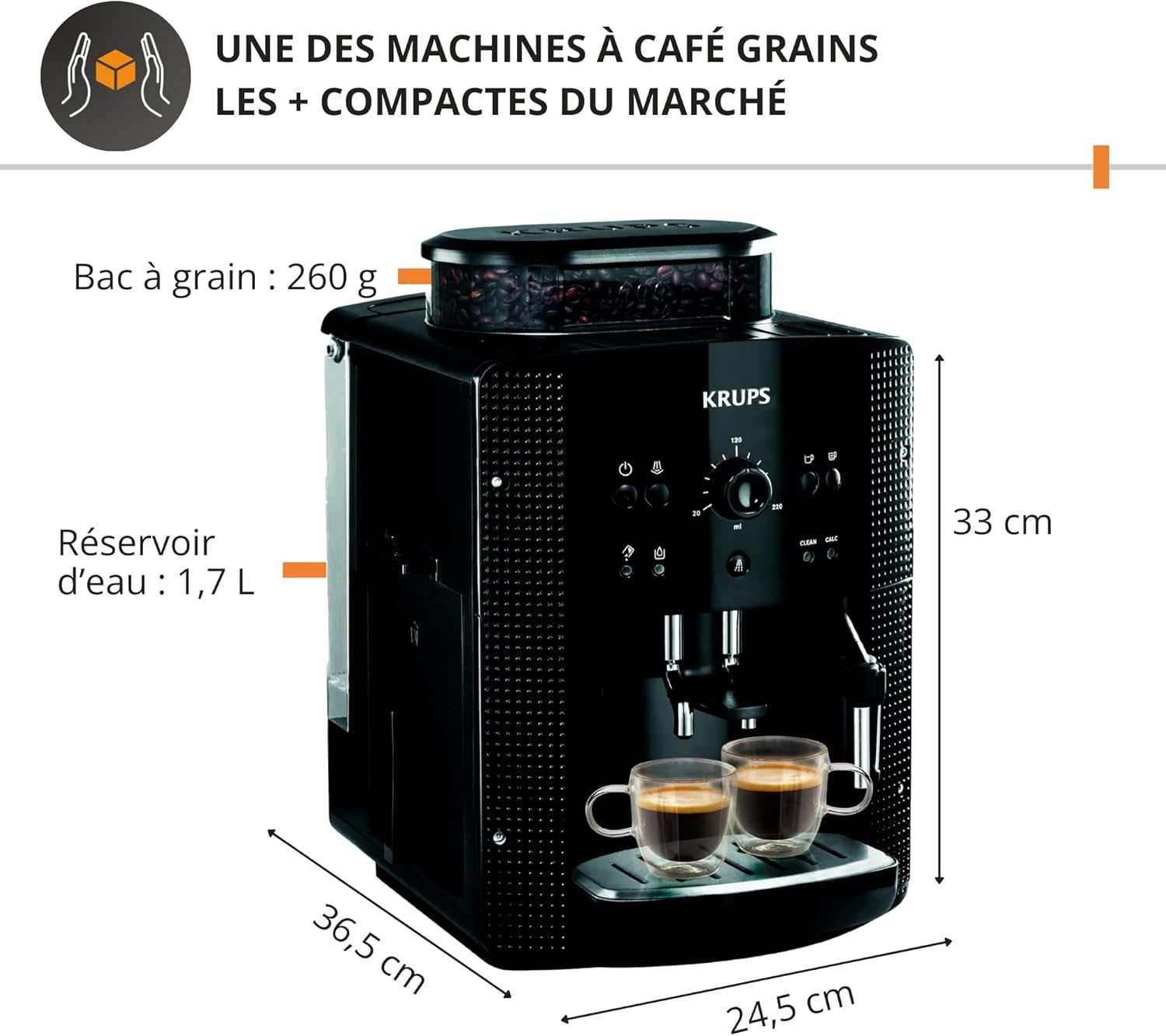 Krups Machine expresso broyeur Essential YY8125FD noire