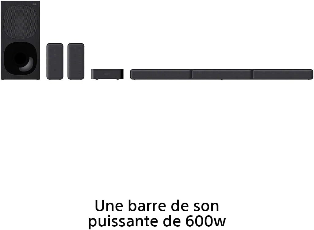 Sony HT-S40R - Barre de Son 5.1ch Home Cinéma avec Enceintes Satellites sans Fil, Noir