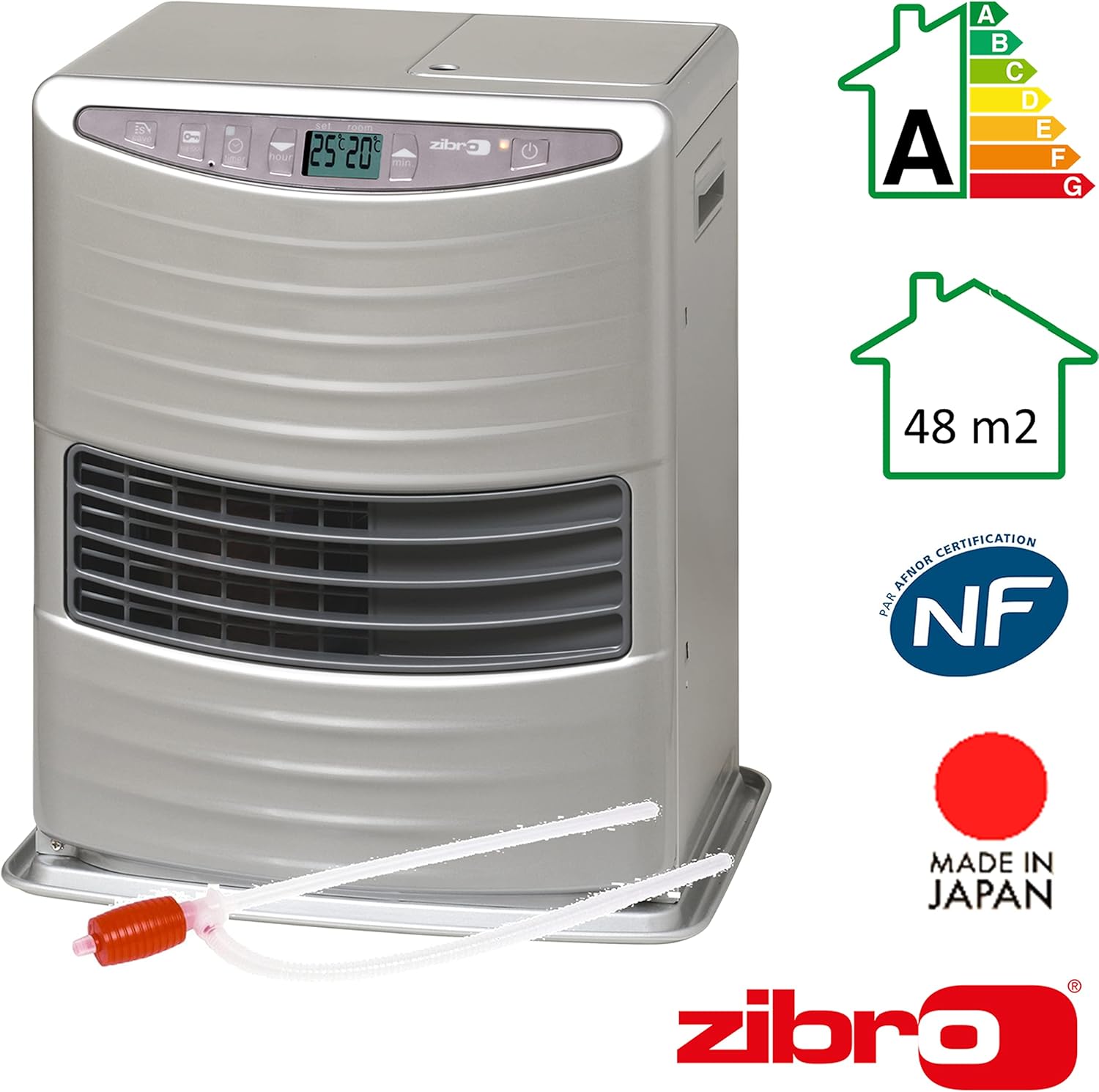 ZIBRO LC-300, Réchaud électronique portable, Excellence japonaise, Chauffe jusqu'à 48 mètres carrés, Aucune installation nécessaire, Puissance 3000 W