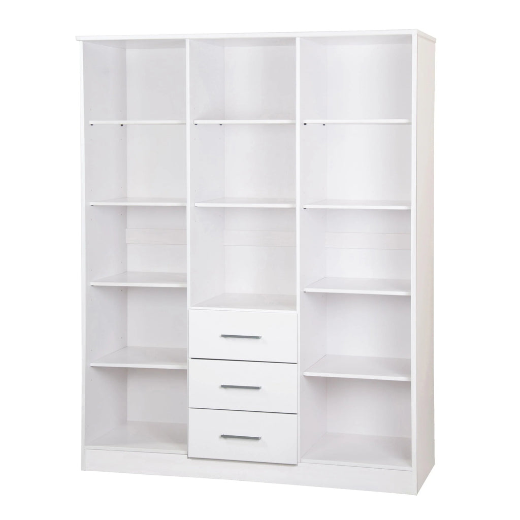 Palace Imports 100% Solid Wood Cosmo 3-Door Wardrobe Armoire with Solid Wood or Mirrored Doors