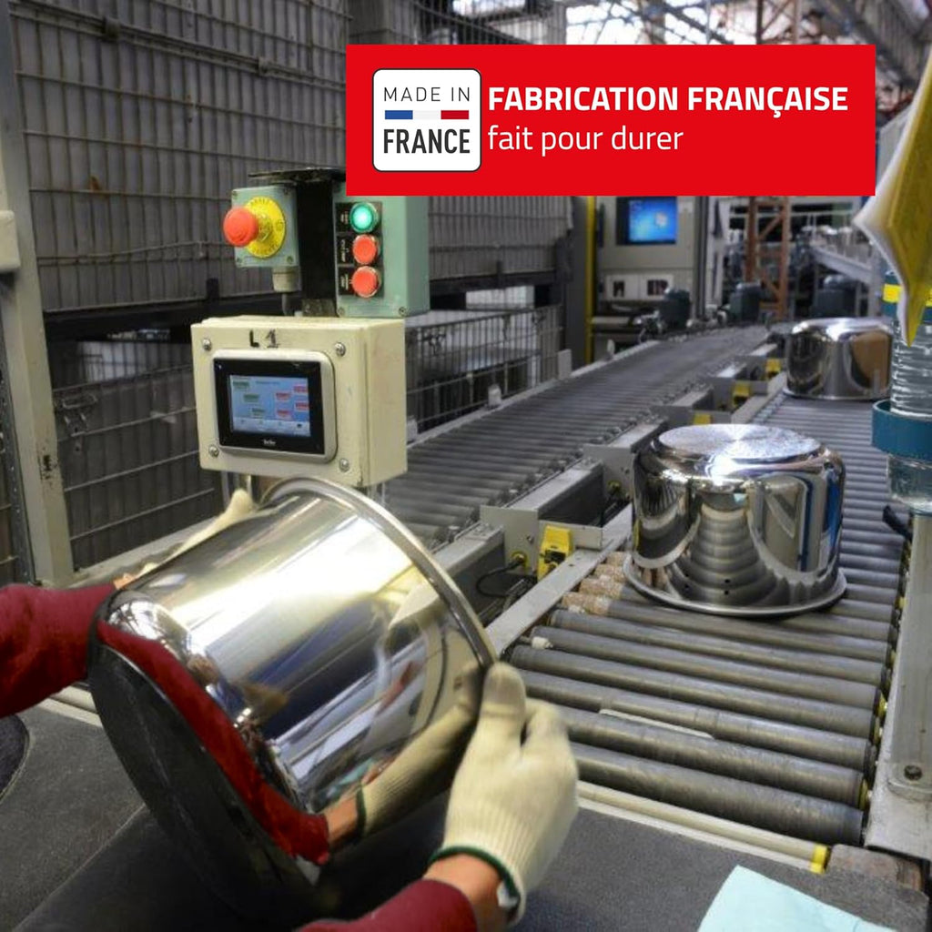 SEB Authentique Eco, Cocotte-minute 4,5L, 1 à 4 personnes, Induction, Cuisson plus rapide, Fabrication française, Garantie 10ans, Système de sécurité, Livre de recettes, P0530600