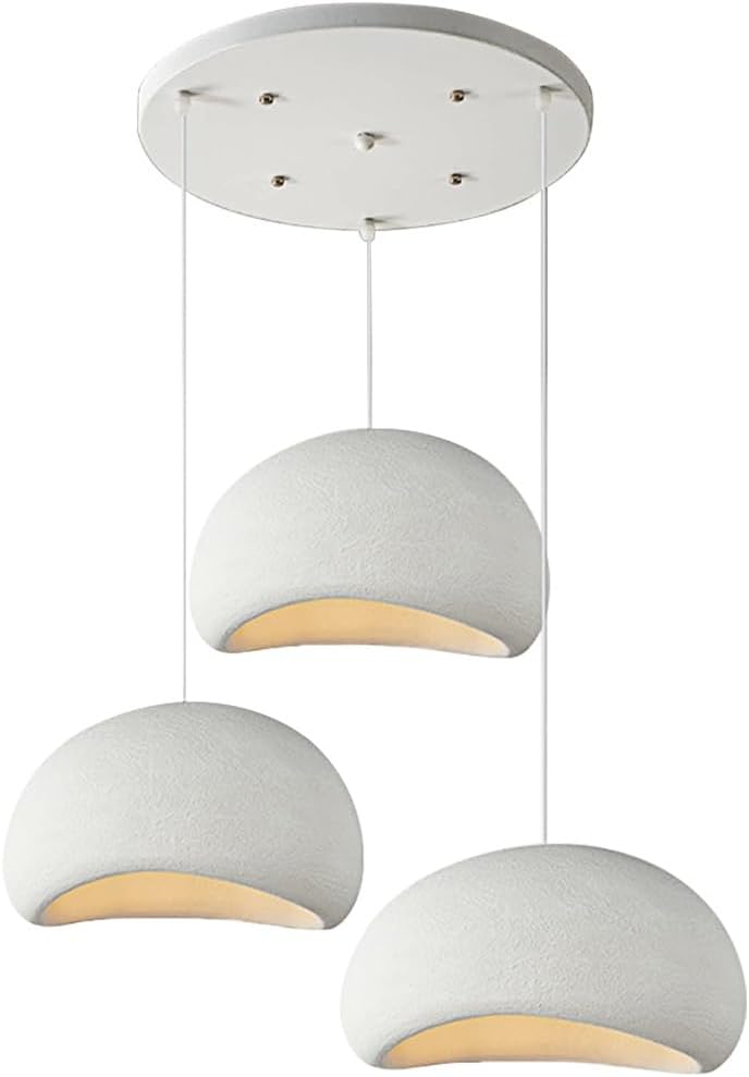 HEYUN Lampe Suspendue Wabi-sabi Blanche E27 Lampes Suspendues Lumières De Restaurant Lampe À Suspension De Bar Créative Style Pour Salle À Manger Salon De Thé Salon Café Cuisine(A1)
