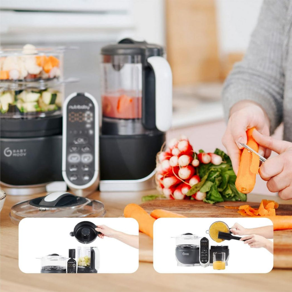 Babymoov Nutribaby(+), Robot cuiseur multifonction 6 en 1 pour bébé, cuiseur vapeur, grande capacité 2,2 L, petits pots maison, idéal pour diversifier les repas, vert opale