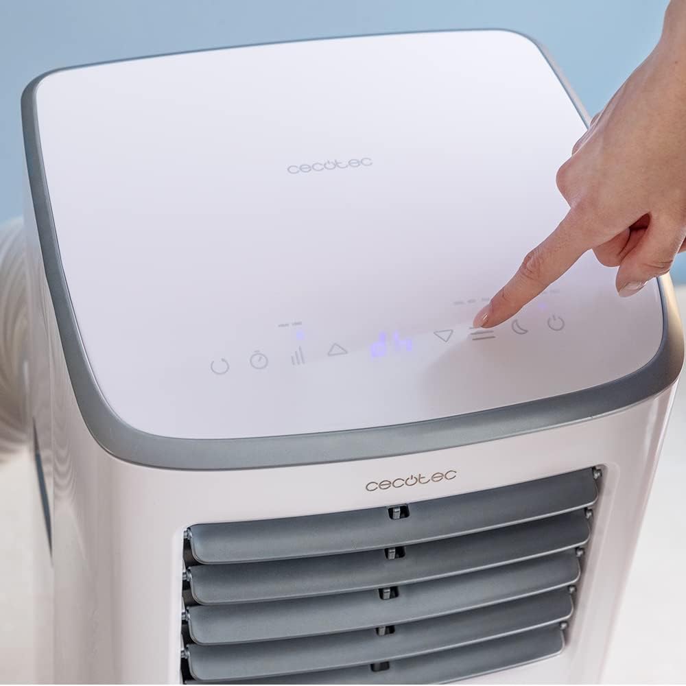 Cecotec Climatiseur Portable ForceClima 7400 Soundless Touch. Télécommande et commande tactile, 7000 BTU, affichage LED, 4 modes, 2 vitesses, couverture jusqu'à 15 m2