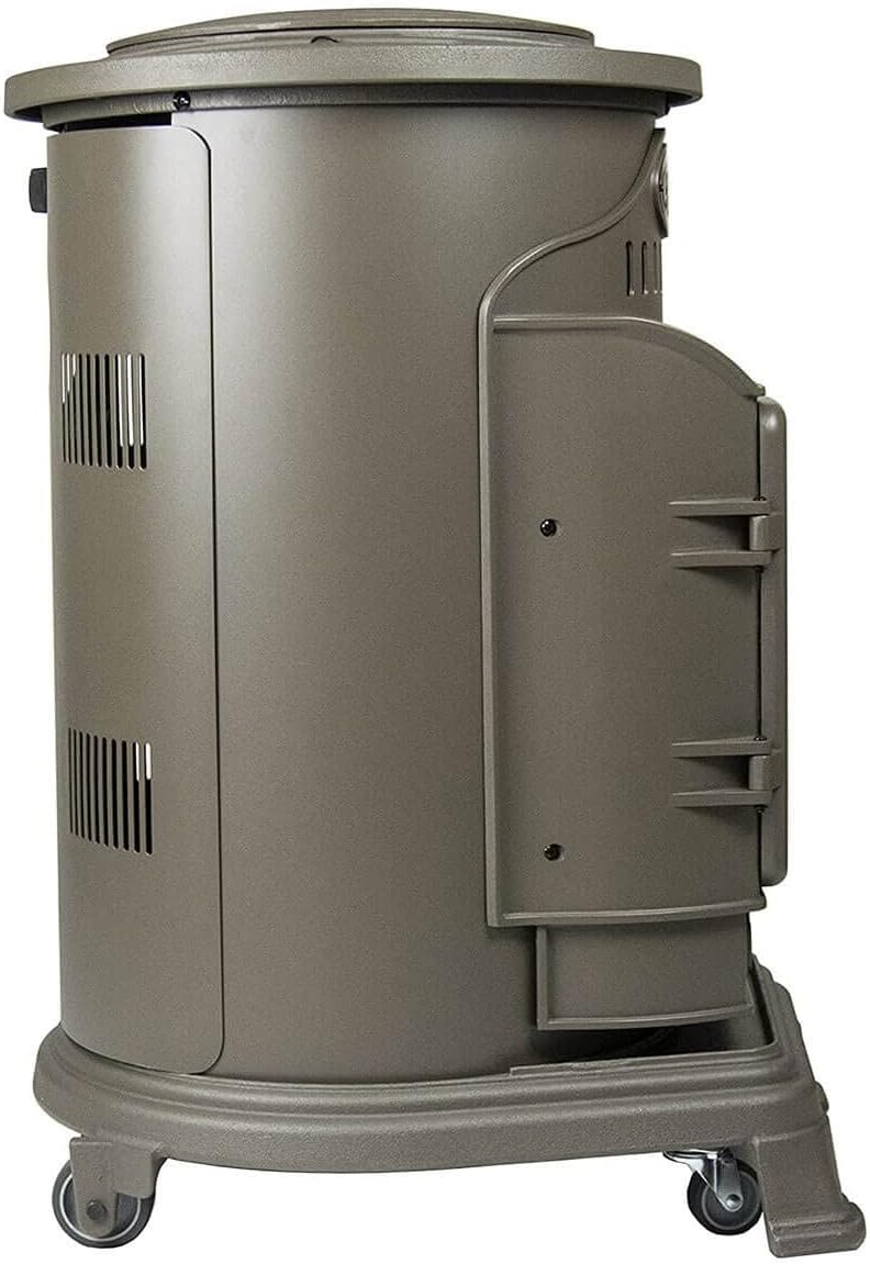 Chauffage d'appoint gaz Provence 3,4 KW Marron miel Effet poêle à bois Fonte Tuyau gaz vissable 1.5 m + detendeur butane