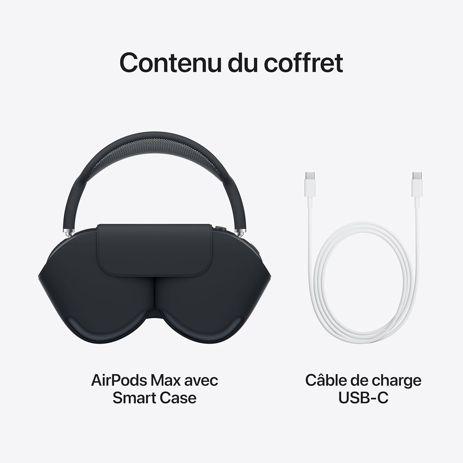 Apple AirPods Max Casque Circum-auriculaire sans Fil, réduction Active du Bruit de Niveau Pro, Mode Transparence, Audio Spatial personnalisé, Recharge USB C, Minuit