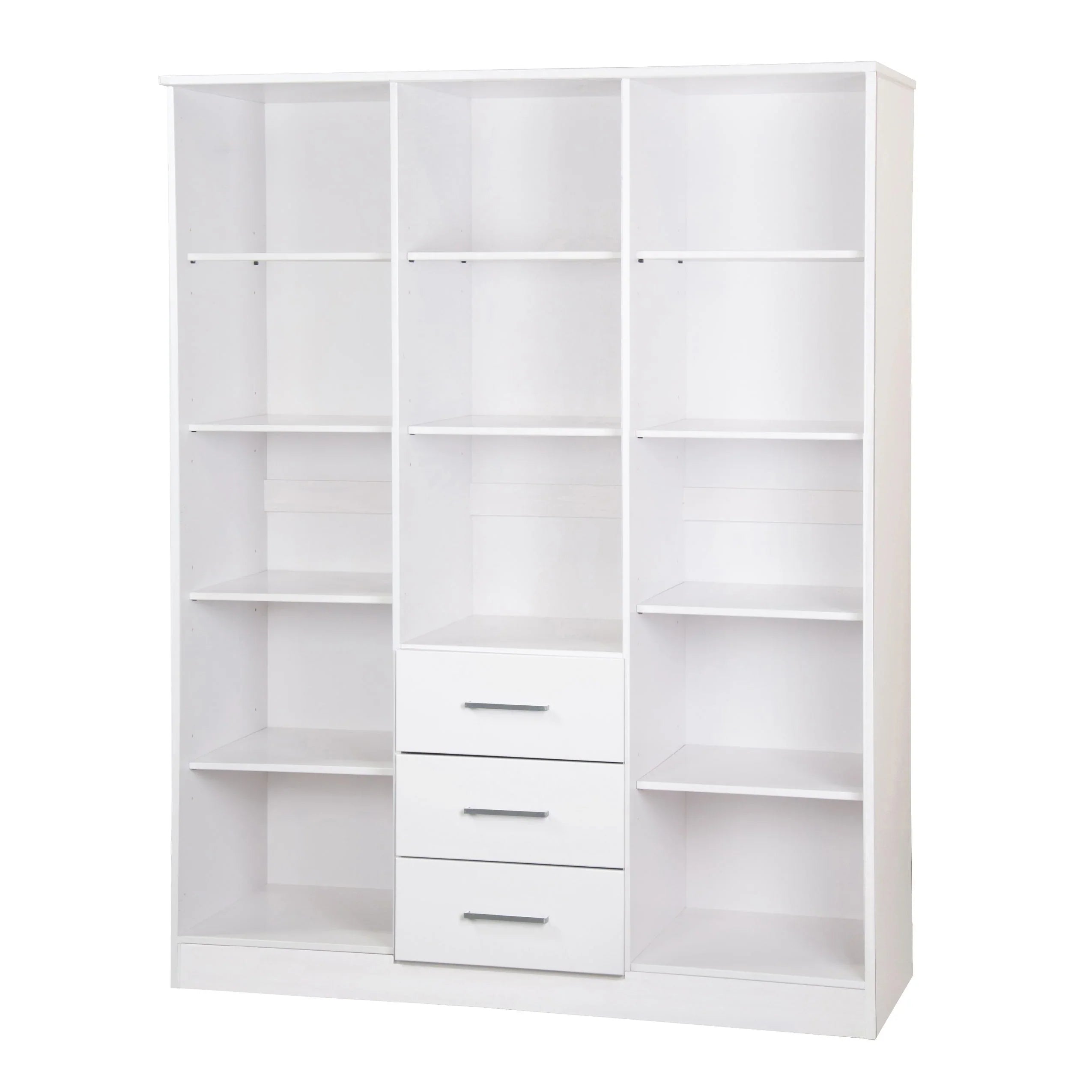 Palace Imports 100% Solid Wood Cosmo 3-Door Wardrobe Armoire with Solid Wood or Mirrored Doors