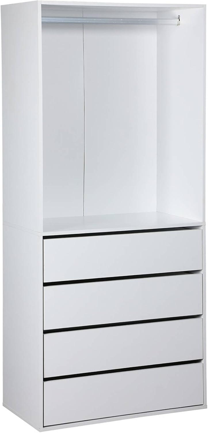 Alice's Home - Kit Dressing modulable avec 4 éléments. Blanc. Panneaux stratifiés
