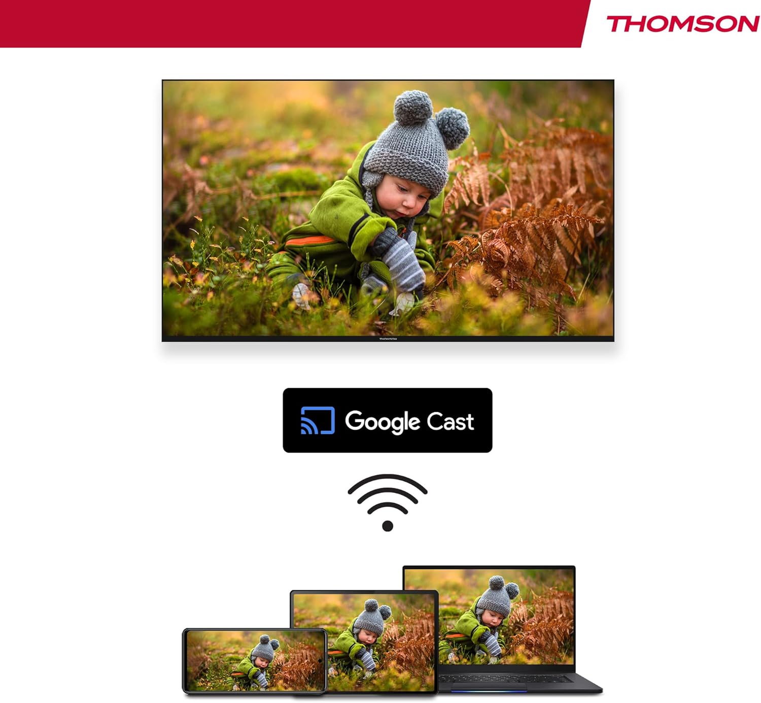 THOMSON 55 Pouces (139 cm) 4K Ultra HD Smart Android TV, Google Assistant, Wi-FI, Dolby Digital, Bluetooth, Triple-Tuner (Câble/Satellite/Antenne), HDMI, CI+, A+ Panneau – 55UA5S13 [Classe énergétique E]