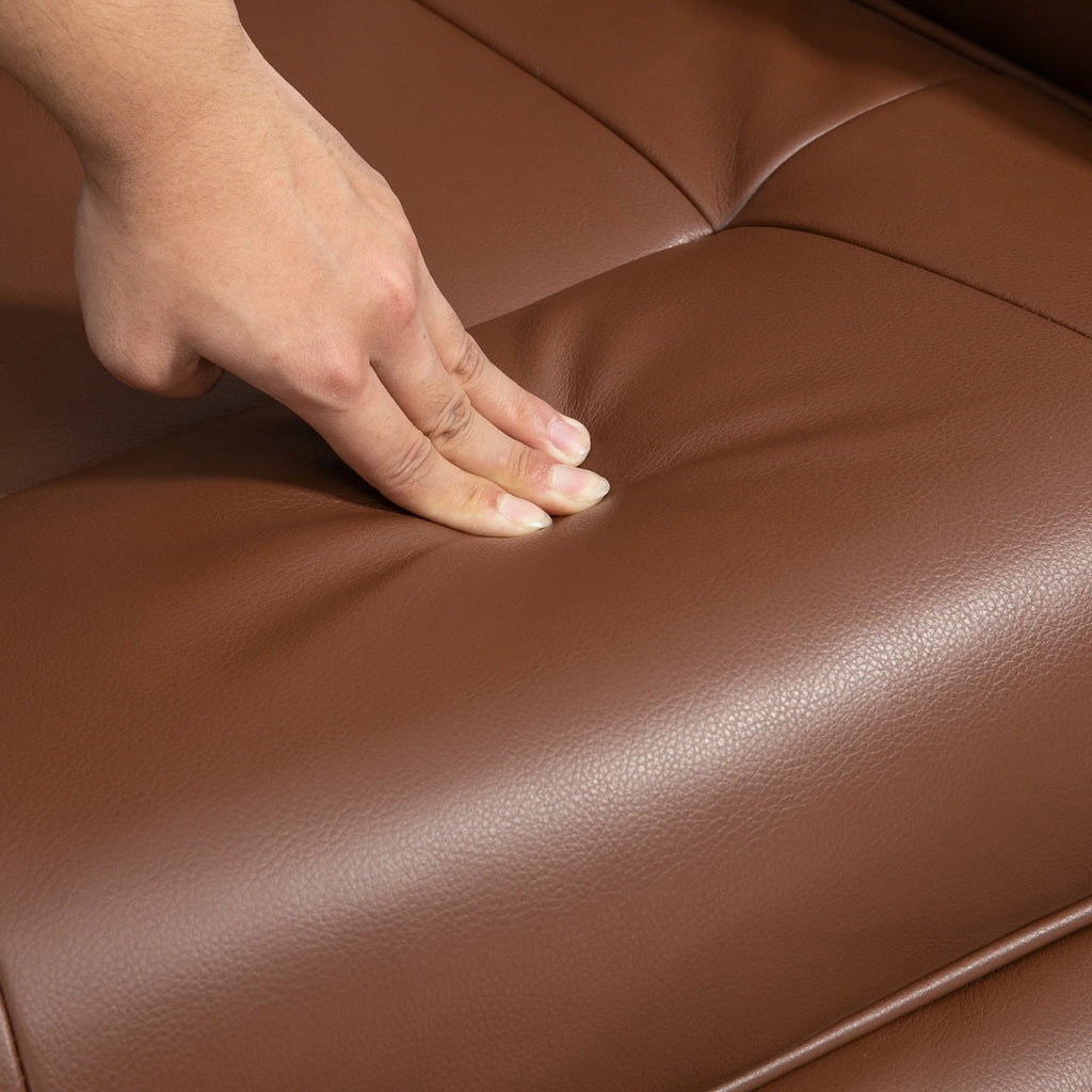 HomCom Faux Leather Adjustable Manual Swivel Base Recliner Chair with Comfortable and Relaxing Footrest