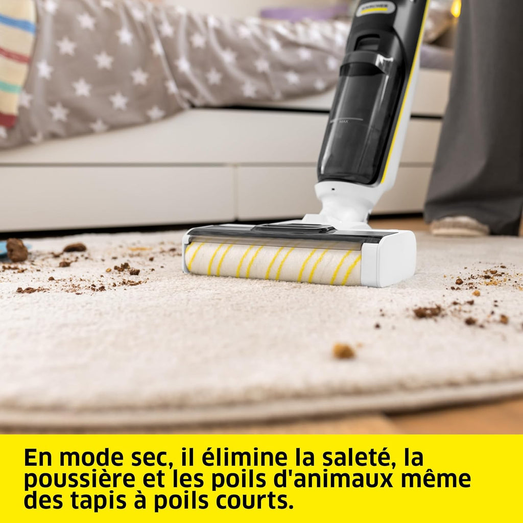 Kärcher Aspirateur-Laveur sans Fil FCV 3, avec 3 Modes de Nettoyage, autonomie de la Batterie : Environ 30 Min, Surface de Nettoyage par Charge de la Batterie : Environ 130 m²