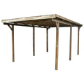 Carport KANO 15 m² Autoportant Avec Toit PVC(Brun)