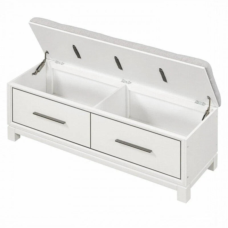 Shoe Bench with Removable Cushion and Hidden Storage for Entryway and Living Room Organization