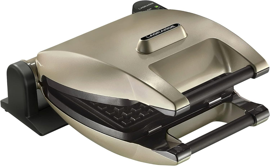 LAGRANGE Gaufrier Premium, 1200W, 2 jeux de plaques inclus (Gaufre & Croque Monsieur), Fabriqué en France, Réversible sur son socle, Cuisson personnalisée, Plaques amovibles, Multifonction, 019422