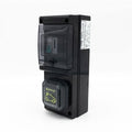 Borne de recharge équipée d'une prise Green'up complète avec protections et compteur