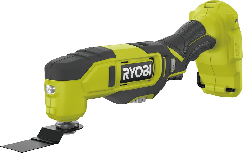 RYOBI - Kit 6 outils 18V ONE+ : Perceuse percussion, Scie sauteuse, Ponceuse triangulaire, outil multi-fonction, Scie circulaire, Aspirateur - batterie 1x4Ah, 1x2Ah, chargeur, sac - RCK186O-242SZL