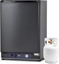 Smad Frigo Gaz Camping Car, 60L, Frigo Trimixte 12V 220V Gaz, Réfrigérateur Silencieux pour Camping-car, Caravane, Gîte, Mobile-home, Noir
