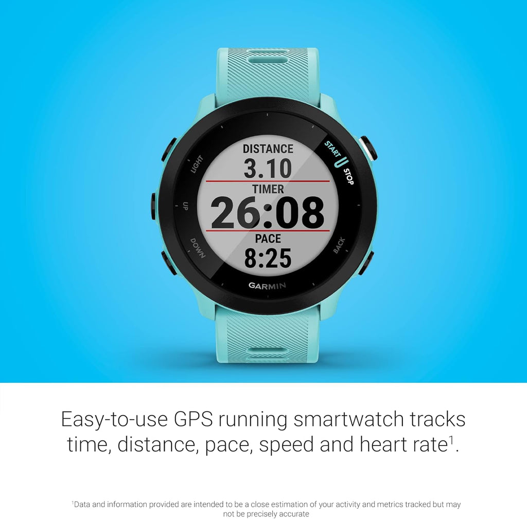 Garmin Forerunner 55 Montre de Course GPS avec entraînements Quotidiens suggérés, jusqu'à 2 semaines d'autonomie, Aqua