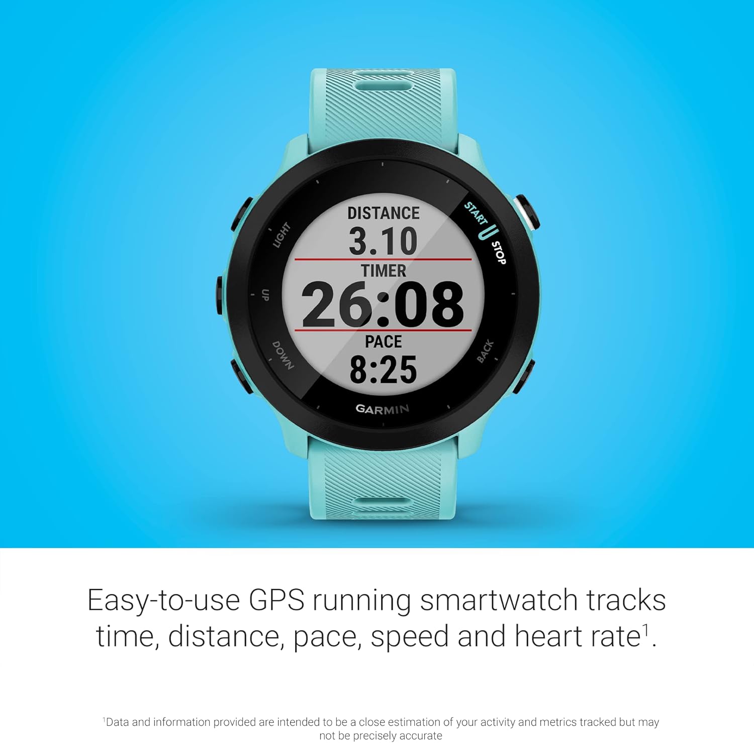 Garmin Forerunner 55 Montre de Course GPS avec entraînements Quotidiens suggérés, jusqu'à 2 semaines d'autonomie, Aqua