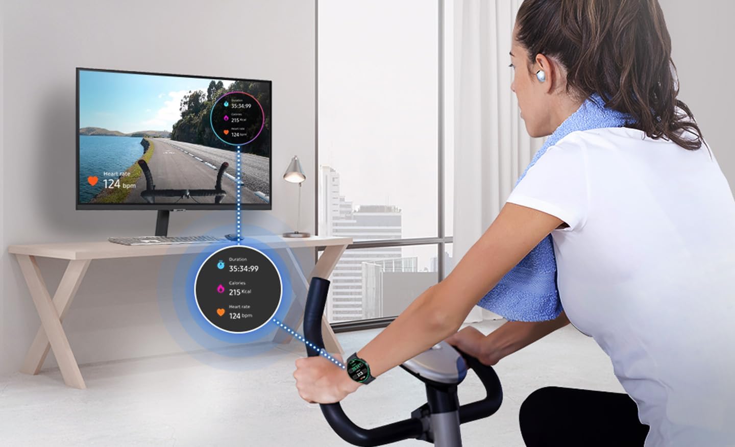 Smart Monitor M5 Noir - 27'' - Dalle VA, FHD (1920 x 1080), 60Hz, 4ms, Inclinable, 2 x HDMI (1.4), 2 x USB-A, Smart TV, Gaming Hub, LS27DM502EUXEN