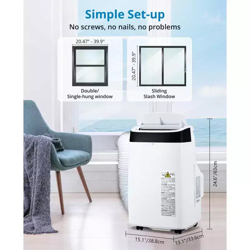 10000 BTU Portable Air Conditioner, Home AC/Air Conditioner with Remote Control for Room up to 450 Sq.Ft, 3-in-1 Functions/24 Hrs Timer/Caster Wheels
