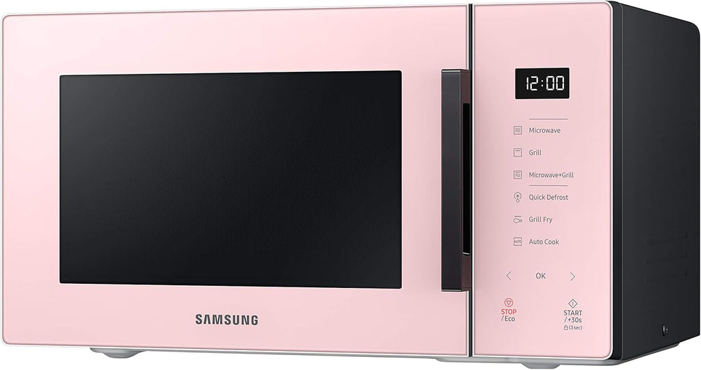 Samsung MG23T5018CP Four à micro-ondes, 23 L, 1100 W, Air Fry, avec plateau doreur, verre design, poudre