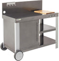 Cook'in Garden - Desserte Nova 110 Premium, Grand Chariot de Jardin avec Plan de Travail, Meuble sur roulettes Facile à Déplacer, Support Idéal pour Plancha ou Barbecue, Noir/Gris