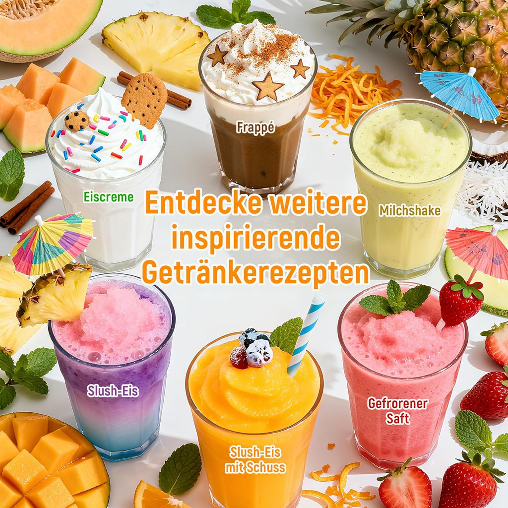 Machine à granita – 2,5 L slushie pour la maison, avec écran LED, 6 programmes préréglés pour crème glacée, margaritas, frappés, milkshakes, nettoyage automatique, sans glace (Black)