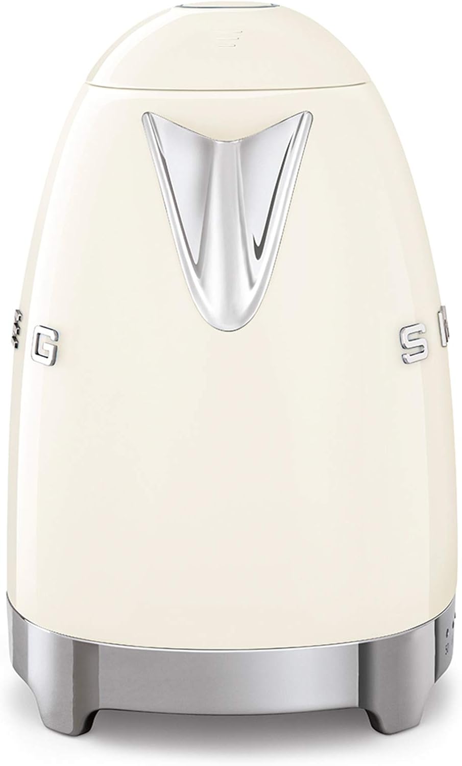 Smeg, Bouilloire à Température Variable KLF04CREU 1,7 L, Plusieurs Température, Filtre Anticalcaire Lavable, Arrêt Automatique de Sécurité, Indicateur de Niveau d'Eau, Enrouleur de Câble, 2400W, Crème