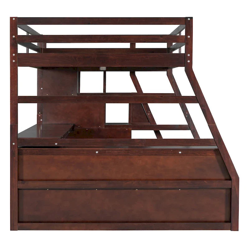 Full Pine Loft Bed with Desk and Storage