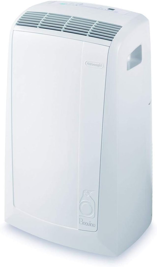 De'Longhi Pinguino PAC N90 ECO SILENT, Climatiseur Portable Silencieux avec Tuyau d'évacuation, 9 800 BTU/h - 2,5 kW - 85 m3, Gaz R290, 64 dB, Déshumidificateur, Classe A, Timer 12 Heures, Blanc