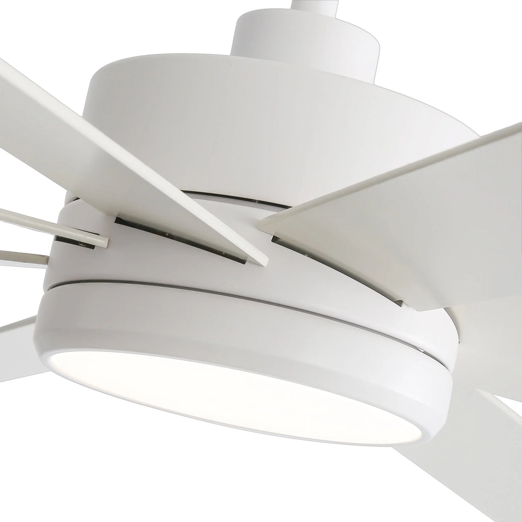 65 Inch 8-Blade Black LED Ceiling Fan with Light and Remote
