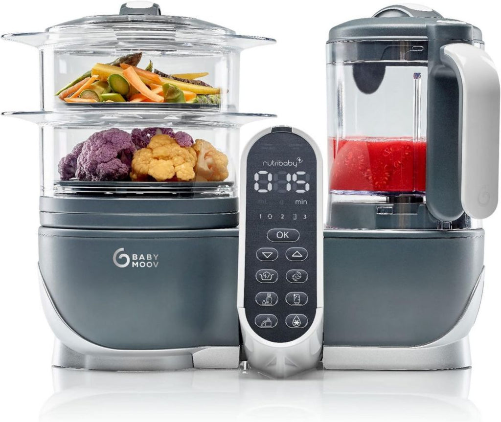 Babymoov Nutribaby(+), Robot cuiseur multifonction 6 en 1 pour bébé, cuiseur vapeur, grande capacité 2,2 L, petits pots maison, idéal pour diversifier les repas, vert opale