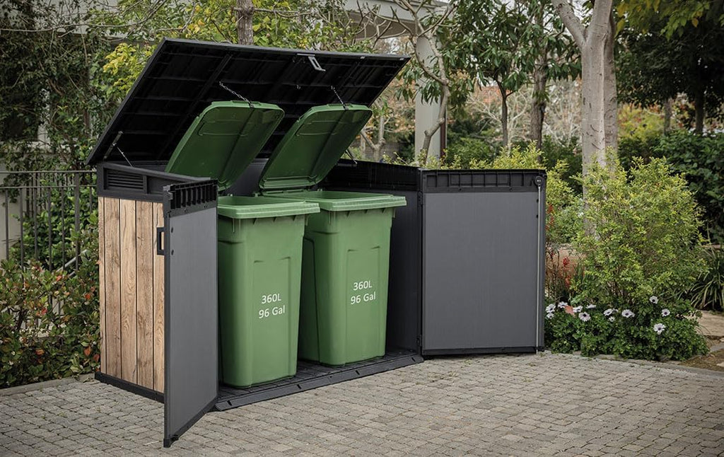 Keter Coffre de rangement pour jardin Signature 2020L - Aspect bois