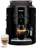Krups Machine à café grain, machine expresso, 2 tasses en simultané, Nettoyage automatique, Buse vapeur pour Cappuccino, Cafetière espresso, Essential noire YY8125FD
