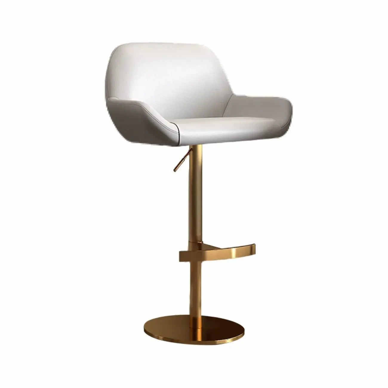 Minimalist Leather Swivel Bar Stools with Low Back for Kitchen