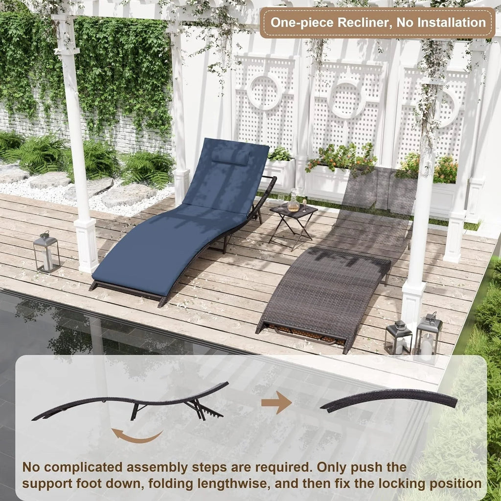Kullavik 3-PiecesOutdoor Chaise Lounge Set