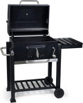 Wiltec Chariot Barbecue à Charbon 1130x475x 1000mm Clapet anti-feu Hauteur réglable Thermomètre Espaces rangement Ouvre-bouteille Grillade Jardin BBQ