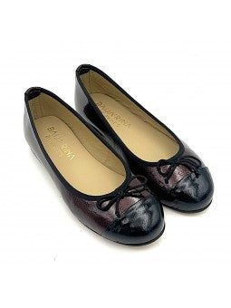 Ballerine Folie's Noelia / Vernis Bordeaux - Noir