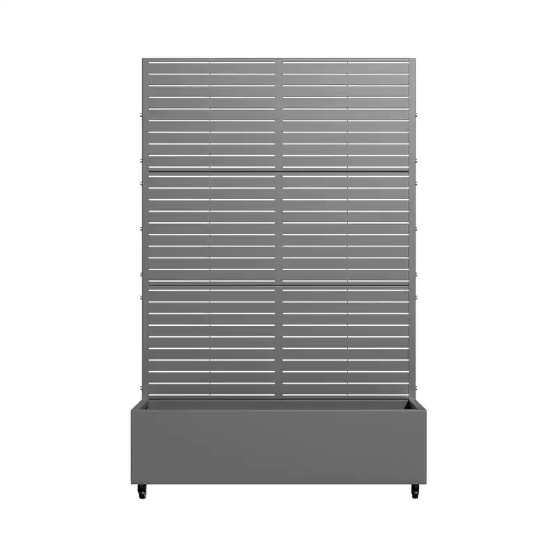 MAYEERTY Planter Box with Trellis Iron Gray Louvered Classic Style 72x35x16in 3-Piece Set