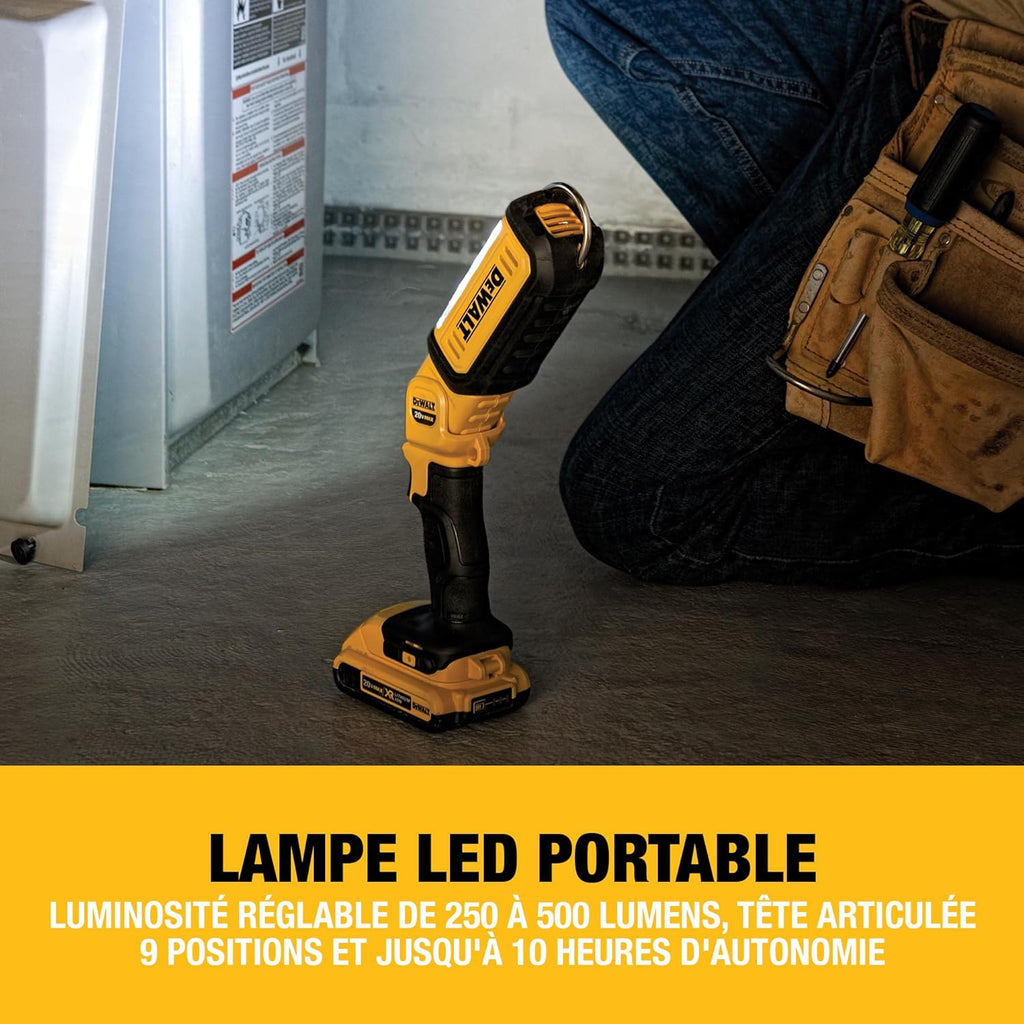DEWALT - Pack 5 outils XR 18V, 1 perceuse-visseuse, 1 visseuse à chocs à 3 vitesses, 1 scie sauteuse, 1 scie circulaire, 1 lampe LED, 3 batteries 5Ah, 1 chargeur et 2 coffrets TSTAK, DCK551P3T-QW