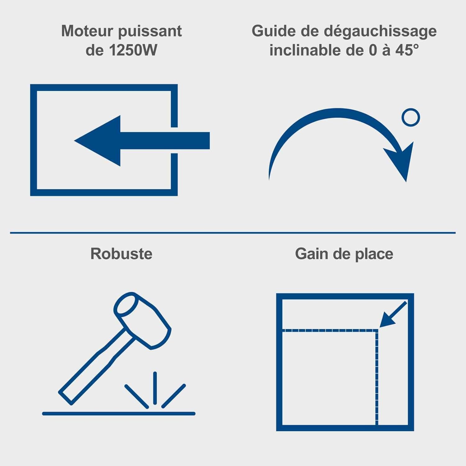 Scheppach Raboteuse & Dégauchisseuse compacte HMS850 | Puissance 1250W | 2 fers en acier rapide | Largeur de rabotage 204mm | Hauteur de passage 120mm | Régime de l'arbre 8500-1min