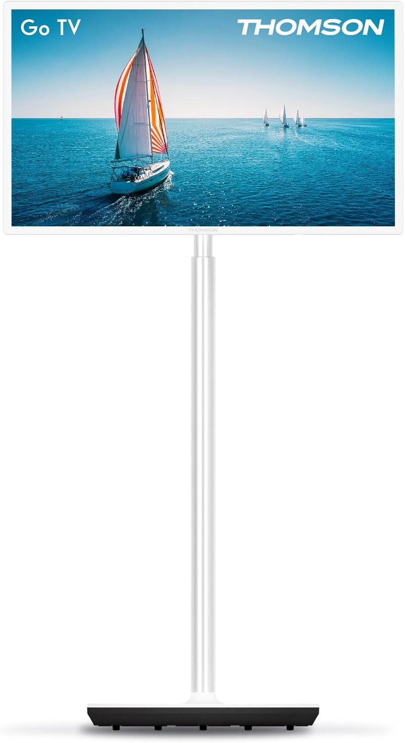 THOMSON Go TV 32 Pouces (81 cm), téléviseur Android Portable – HD Ready (1366x768), Commande vocale, Netflix, Disney,Google,Bluetooth 5.1, Wi-FI, Fonction Hotspot, autonomie Jusqu’à 4 Heures