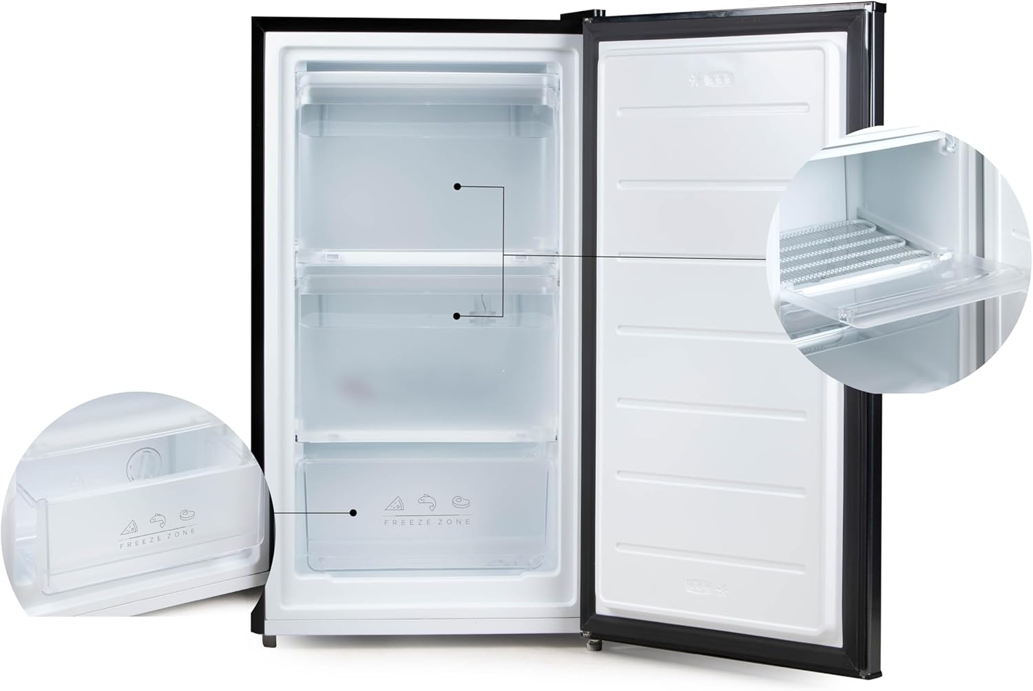 PRIMO PR143DV Congélateur Table Top - 60L - Pose Libre - Classe E - Noir