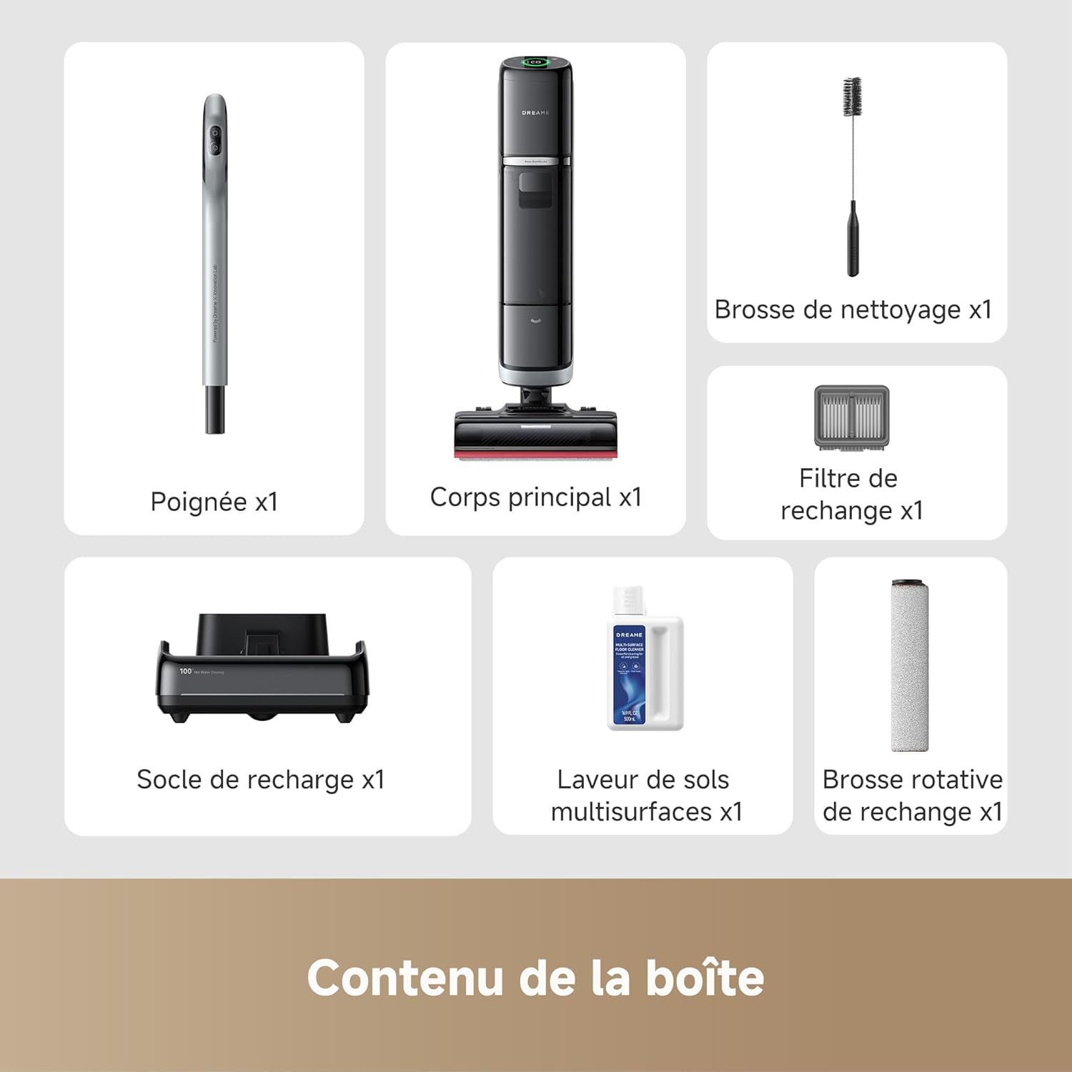 DREAME H15 Pro Heat Aspirateur Laveur, Nettoyage des sols à 85 °C, bras robotisé IA GapFree, capteur RVB intelligent, 22 kPa, 0 nœuds, lavage brosse à 100°C, séchage en 5 min à 90°C,contrôle par appli