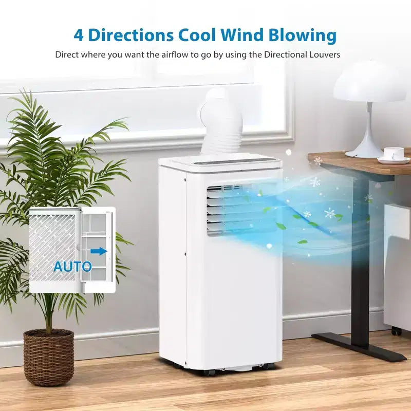 10000 BTU Portable Air Conditioner, Home AC/Air Conditioner with Remote Control for Room up to 450 Sq.Ft, 3-in-1 Functions/24 Hrs Timer/Caster Wheels